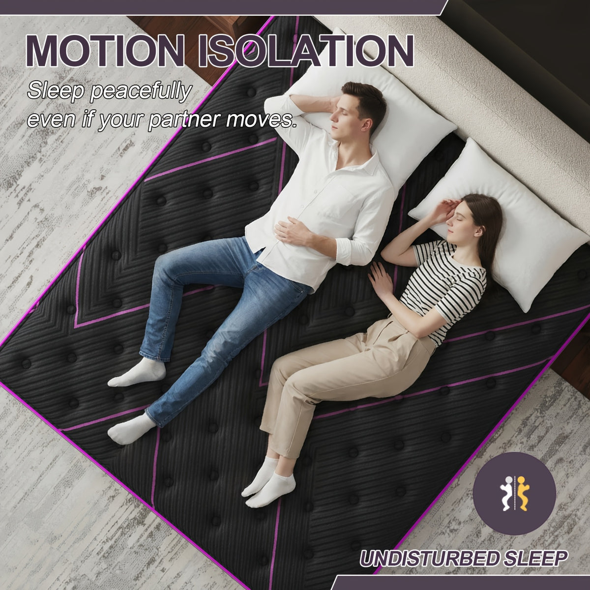 12-Inch/14-Inch Hybrid Mattress, Twn, Full Queen &King Sizes, Ergonomic Support, Individually Wrapped Springs & Memory Foam, Medium Firm