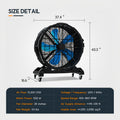 PAPAJET Industrial Drum Fan Mobile High Airflow Floor Fan for Garage Workshop Warehouse