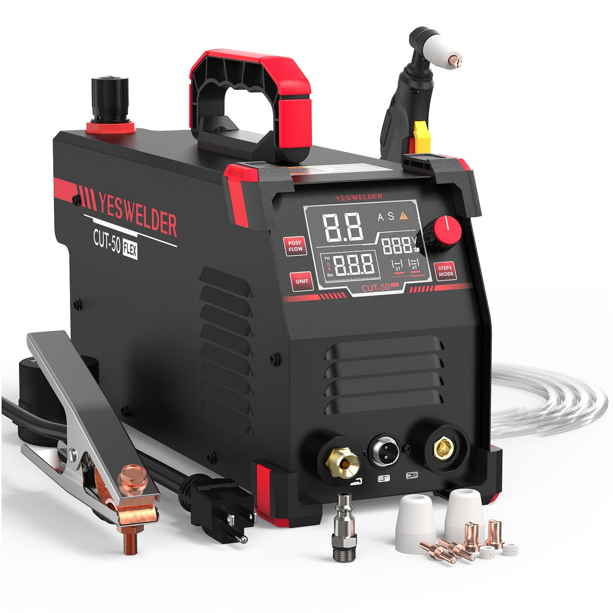 Plasma Cutter, 50Amp Contact Start, 110/220V Dual Voltage, Digital Display, IGBT Inverter Cutting Machine