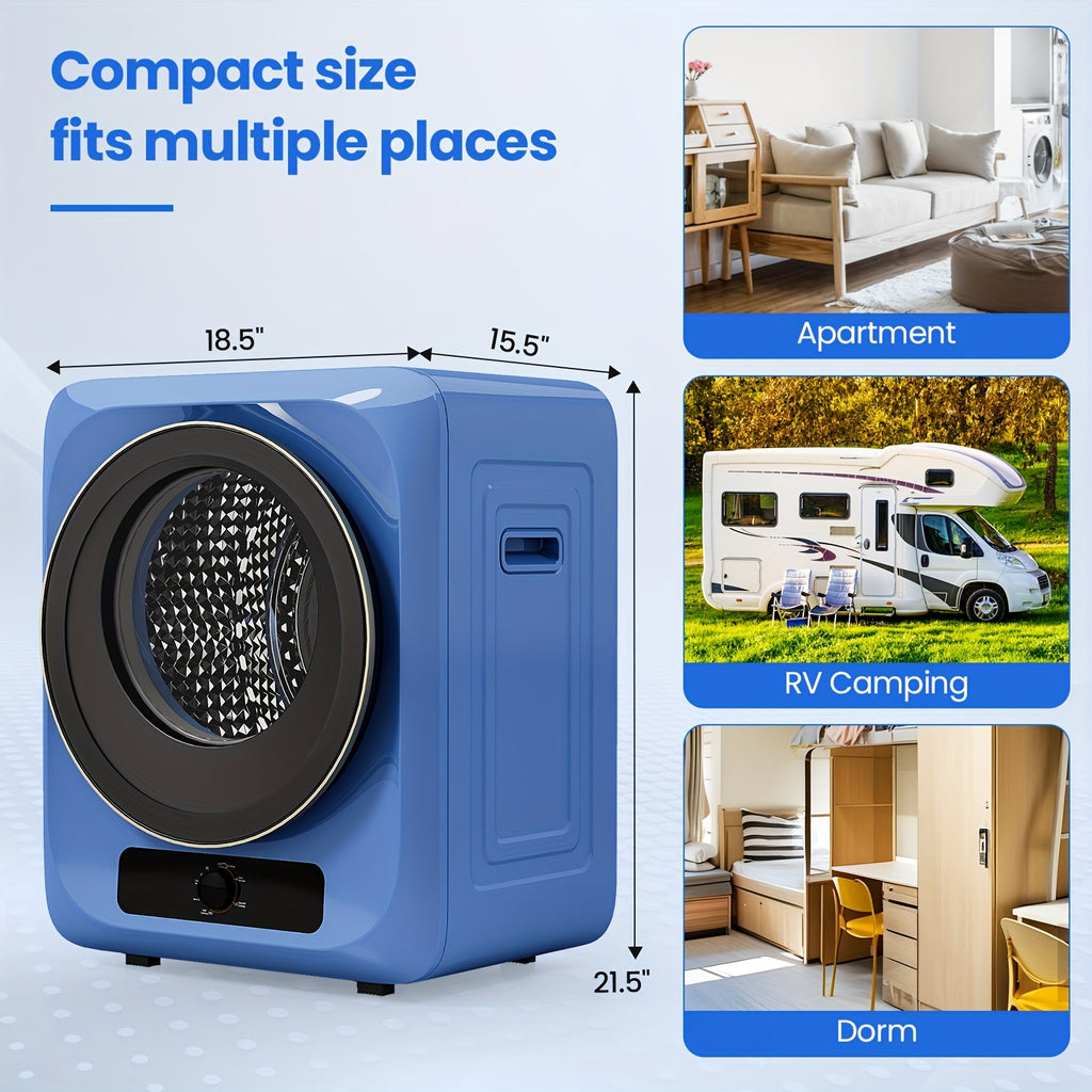 [Portable Electric Dryer] 11Lbs Portable Clothes Dryer, Electric Compact Laundry Dryer With Stainless Steel Tub, 5 Drying Modes, 1.6 Cu.Ft Front Load Portable Dryer Machine For Apartments, Dorms, RVs