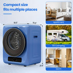 [Portable Electric Dryer] 11Lbs Portable Clothes Dryer, Electric Compact Laundry Dryer With Stainless Steel Tub, 5 Drying Modes, 1.6 Cu.Ft Front Load Portable Dryer Machine For Apartments, Dorms, RVs