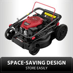 21" Self-Propelled Gas Lawn Mower with 165cc 4-Stroke Engine, RWD Gas Powered Mower for Large Yards & Hills, 3-in-1 Mulching/Bagging/Side Discharge, 6 Adjustable Heights