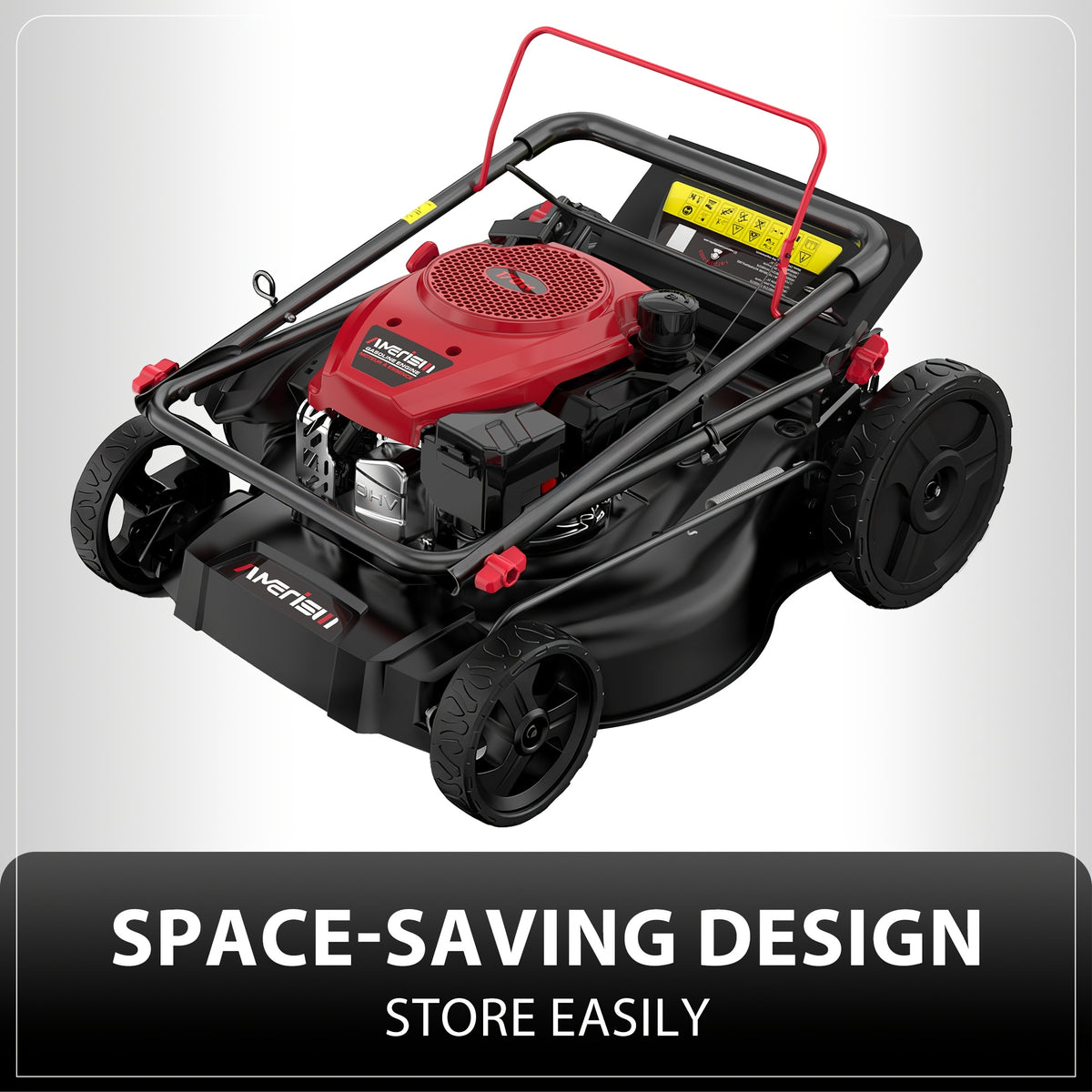 21" Self-Propelled Gas Lawn Mower with 165cc 4-Stroke Engine, RWD Gas Powered Mower for Large Yards & Hills, 3-in-1 Mulching/Bagging/Side Discharge, 6 Adjustable Heights