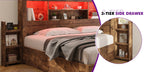 Wooden Platform Bed Frame with 4 Storage Drawers and Farmhouse Styling for Organized Bedrooms