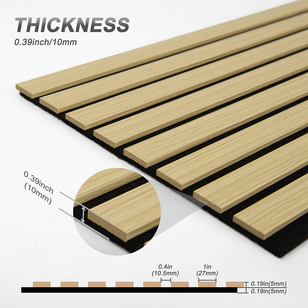 [Wall Panels Decor] 4-Pack 93" X 12" Wall Panels For Interior Wall Decor, Wood Panels For Wall And Ceiling, 3D Wood Slat Wall Panel/Fluted Sound-Absorbing Panel, With Screws