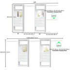 Unikito Closet Systems, 6-14ft Walk In Closet Organizer with 8 Drawers And Mirror, 168" Large Wood Closets Insert with Tower, Sturdy Wardrobe Closets Garment Rack with Extendable Hanging Rods, White