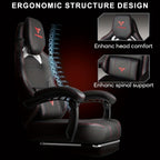 Big And Tall Gaming Chair 400lb Weight Capacity With Footrest, Ergonomic Video Game Chair For Adults With Oversized Headrest And Lumbar Pillow, Computer Chair Gaming For Office