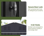 [Extra-Large Metal Shed] 5X3/12X16/12X18 FT Outdoor Storage Shed, Extra-Large Metal Shed With Hinged Door And Windows, Heavy-Duty Metal Tool Shed For Backyard, Garden, Patio, Or Lawn, Black