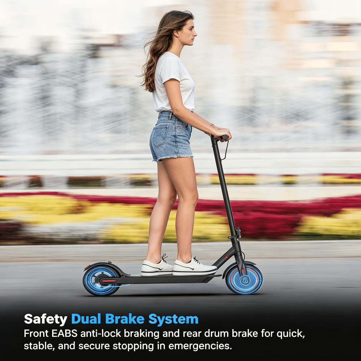10.5AH 36V Battery 350W Foldable Electric Scooter For Adults With 8.5" Anti-skid Solid Tyres, 19MPH High Speed &3 Speed Modes, Update Model Steps Up With Enhanced Braking For Superior Quality And Comfort-Pick The Model That Fits Your Needs