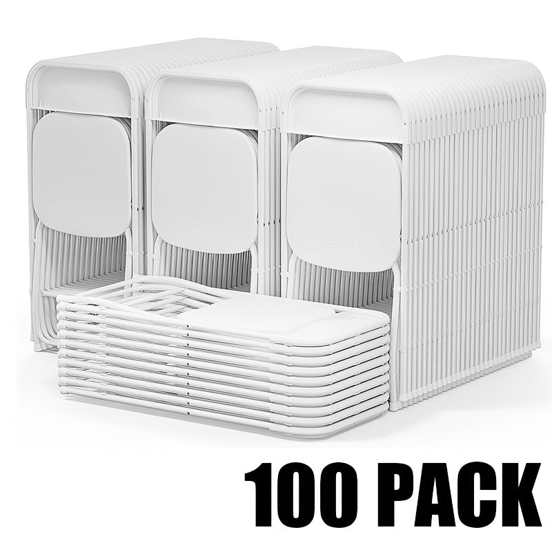 100/50/20 Pack Office Folding Chairs, Indoor/Outdoor Folding Chairs, Reinforced Plastic Seats With 350lb Weight Capacity, Commercial-Grade Stackable Seating, For Offices, Conference Rooms, Weddings