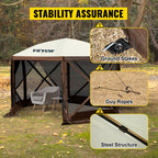 VEVOR Pop-Up Screen Gazebo Tent in 10 ft or 12 ft Sizes for Camping, Picnics and Backyard Gatherings