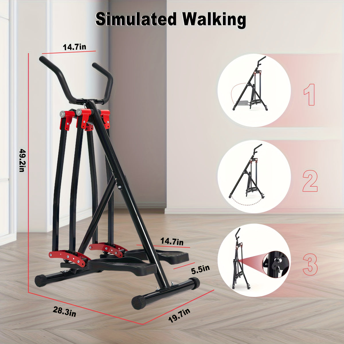 This Walking Fitness Machine Is A Home Aerobic Cross-training Glider That Exercises Your Legs, Waist, Abdomen, And Back. Get Rid Of Large Treadmills! This Foldable Elliptical Trainer Is Suitable for Small Spaces And Has A Load Capacity Of 350 Pounds.