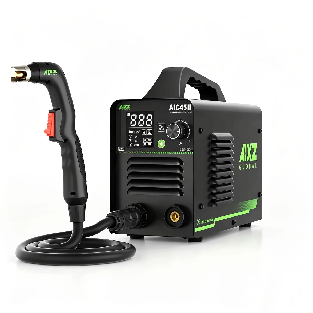 (Each Accessory Is Sold Separately) The AIXZ AIC45II Plasma Cutter Features Non-contact And Non-high-frequency Arc Ignition. It Is A 110V Digital Display Portable Metal Cutting Machine with 2T/4T Functions. The Fourth Option "supplies" Refers