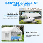 10x20ft Heavy Duty Carport Canopy with Removable Sidewalls, Portable Garage Tent with Roll-Up Windows & Doors, Car Port with All-Season Tarp for Cars, Boats, Trucks