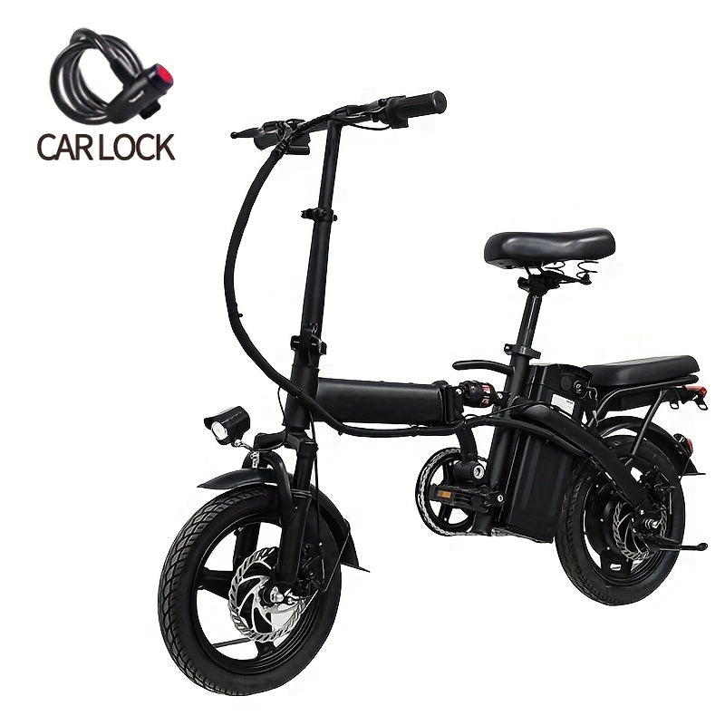 14 Inch Foldable Electric Bicycle,, 330 Pound Load-bearing Capacity, Max Speed Of 19MPH, 48V Lithium Battery, Range Of Approximately 18-28 Miles, Portable Folding Design, Outdoor Cycling Exercise, Urban Commuting Travel, Adult Gifts