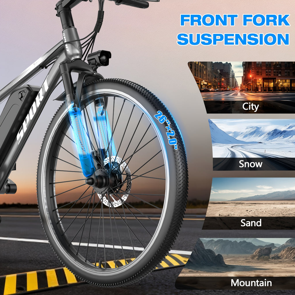 26-inch 749W Electric Mountain Bike for Adults, 48V 10.4AH Removable Battery with LCD Display, 27.9MPH, 300 Lbs Capacity - Ideal for Commuting & Off-Road Riding, Mountain Bike Gear, Adventure Cycling