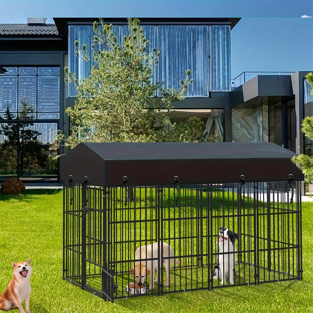 3 Size Metal Dog Kennel Large Outdoor Welded Wire Dog Kennel Pet Playpen Heavy Duty Dog Crate Cage