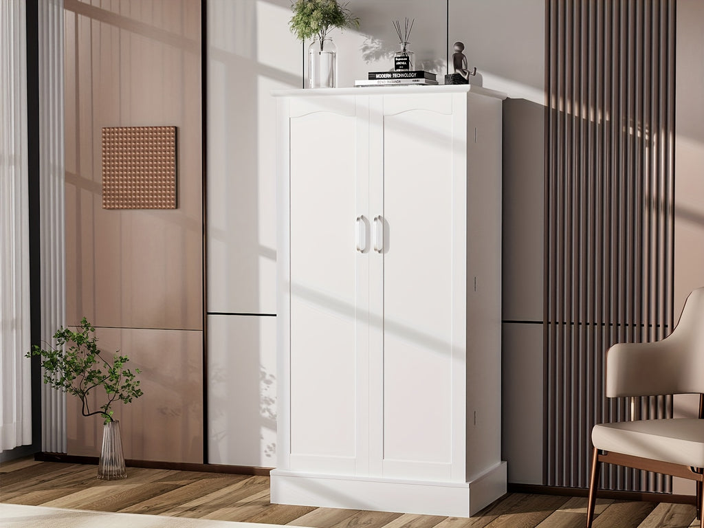 47 Inches Pantry Cabinet, Kitchen Pantry Cabinet with Adjustable Shelves, Freestanding Kitchen Pantry Storage Cabinet, Buffet Cupboards Sideboard for Kitchen, Living Room And Dinning Room