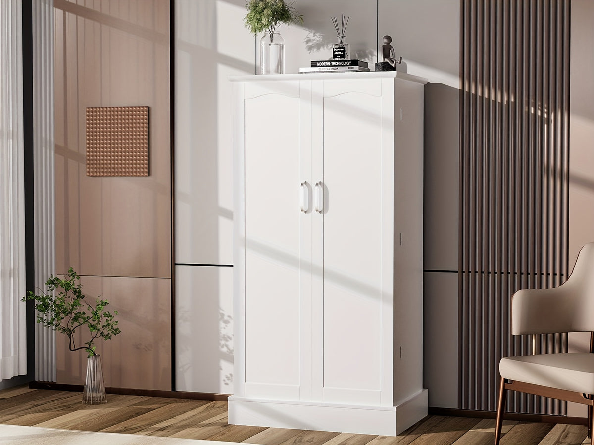 47 Inches Pantry Cabinet, Kitchen Pantry Cabinet with Adjustable Shelves, Freestanding Kitchen Pantry Storage Cabinet, Buffet Cupboards Sideboard for Kitchen, Living Room And Dinning Room