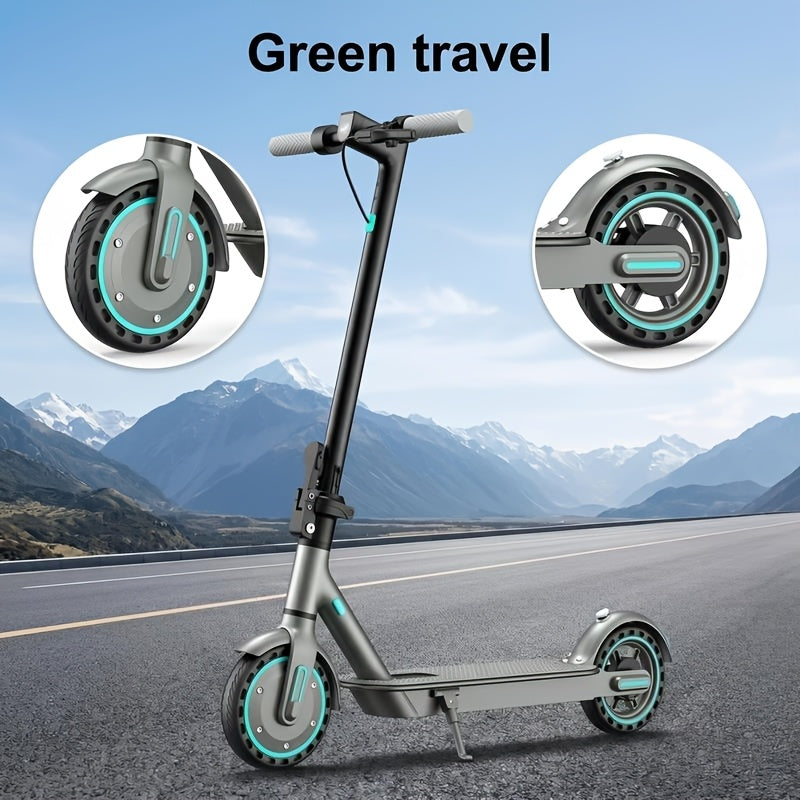 Foldable Adult Electric Scooter, 350W Motor, 8.5 Inch Solid Tires, 15-20 Miles Long Range, Dual Braking LED Display Commuter E Scooter