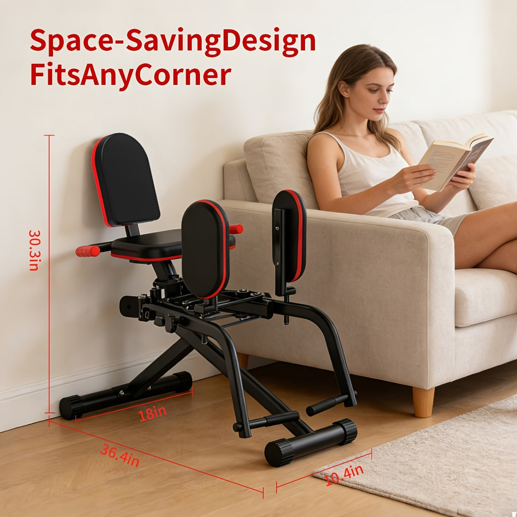 New 2-In-1 Dual Resistance Band Glute Trainer - Hip Abduction And Adduction Exercise Equipment - 1-15 Levels of Resistance Adjustment, for Glute Strengthening Training, Suitable for Home Use, Can Train Upper Back, Adjustable Glute Trainer
