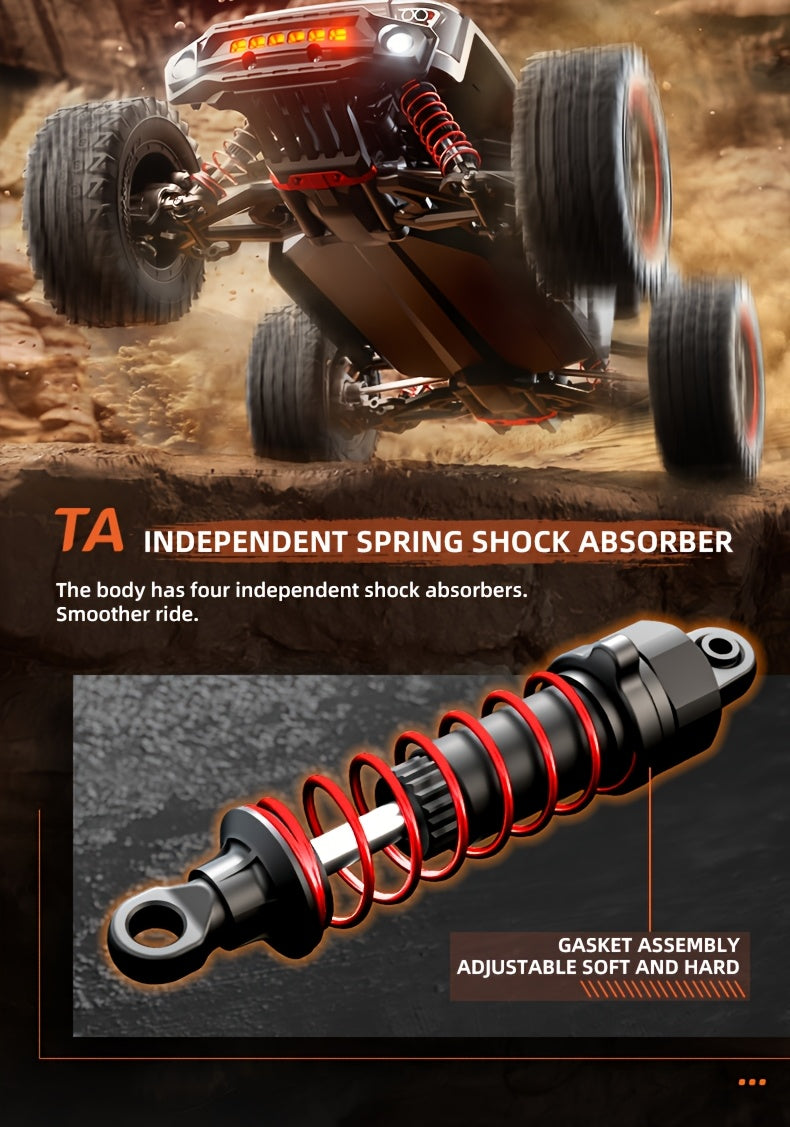 2026 NEW MAX Upgraded 4WD High Speed Off Road RC Car, 50MPH All Terrain Racing Truck, 2847 Brushless Motor Power System, Triple Speed Switch, Drift And Stunt Ready, Heavy Duty Metal Differential And Spring Suspension, 1:16 Large Scale Toy Car