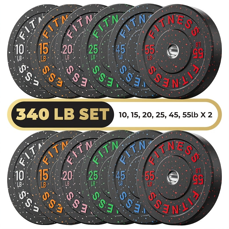 High Bounce Bumper Plates, 2-Inch Weight Plates for Weight Lifting And Strength Training, Colored Rubber Weight Plates for Home Gym