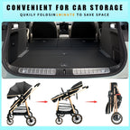 A Versatile Baby Stroller with Large Wheels That Allows The Child to Sit, Recline, And Change Direction