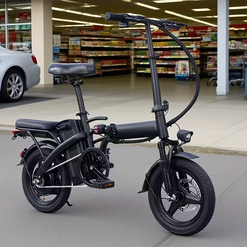 14 Inch Foldable Electric Bicycle,, 330 Pound Load-bearing Capacity, Max Speed Of 19MPH, 48V Lithium Battery, Range Of Approximately 18-28 Miles, Portable Folding Design, Outdoor Cycling Exercise, Urban Commuting Travel, Adult Gifts