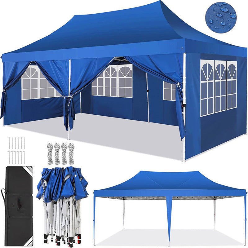 10X20Ft Pop Up Canopy Tent, Canopy with 6 Side Walls, Wedding Party Tent, Outdoor Gazebo Awning, 3 Adjustable Heights with Carry Bag, Heavy Duty Event Booth Waterproof Tent for Backyard, Lawn, Camping Party, Holiday Party, Outdoor Celebration