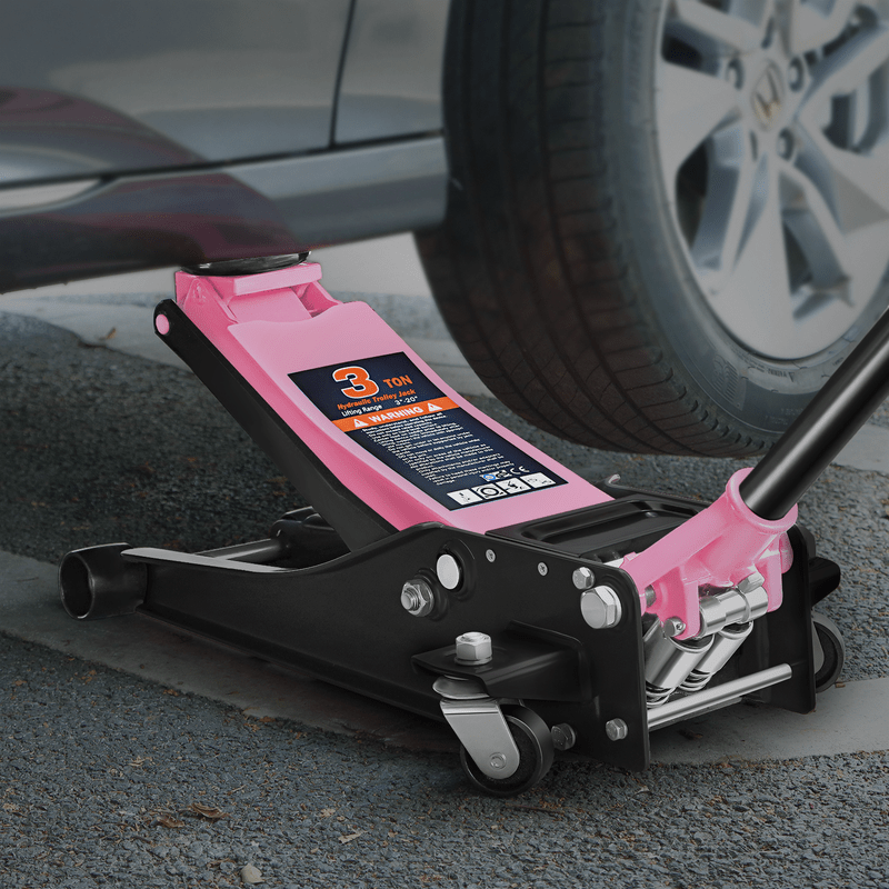3 Ton (6000 lbs) Capacity, Low Profile Hydraulic Trolley Service/Floor Jack, Lifting Range 3"-20"