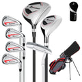 XDriveMax 8pcs Complete Golf Club Set for Men/Women Includes Stand Bag with Rain Hood, Fairway Wood Head Covers, Hybrid, Irons And Putter