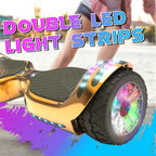 6.5-Inch Hoverboard with 10-Mile Range and 7 MPH Top Speed, Self-Balancing Electric Scooter with Dual Motors, Portable Design and Smooth Riding Performance. The compact 6.5-inch wheels provide responsive handling and easy control, while the rechargeable b