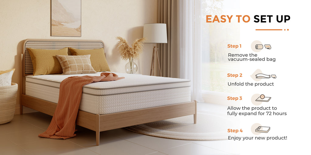 SweetNight 6/8/10/12/14 inch Memory Foam Hybrid Mattress With Pocket Springs, Twin Xl, Full, Queen, King, Sizes In A Box, Medium Firm, Mattresses For Support Comfort, Fiberglass-Free