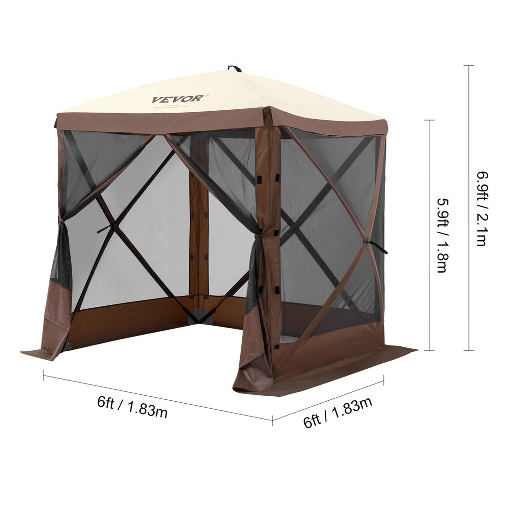 Pop-Up Screen Gazebo Tent by VEVOR, Removable Privacy Panels for Camping, Picnics and Backyard Gatherings