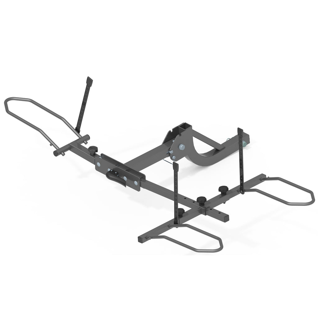 Heavy-Duty Foldable Bike Carrier for 3-Wheel Bicycles, Rear Platform Rack for Adult Tricycle, Fat Tire Trike Carrier Rack for SUV Truck RV, Fits 5" Wide Tires, Heavy Duty
