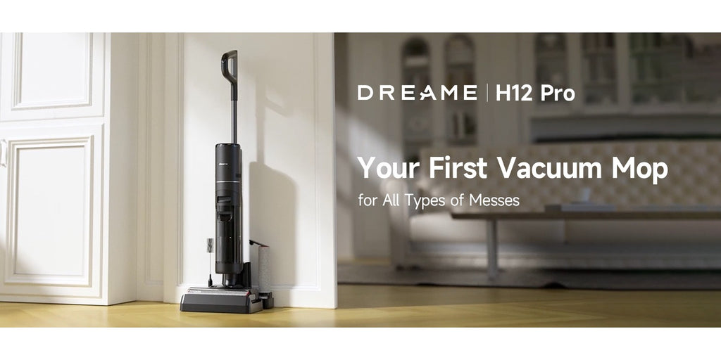 Refurbished Dreame H12 Pro Wet Dry Vacuum Cleaner, Hard Floor Vacuum and Mop Combo, Smart Mess Detection, Strong Suction for Wet & Dry Spills, 35-Min Runtime, 30.43oz Water Tank, Hot Air Self-Cleaning, Edge-to-Edge Corner Cleaning, Anti-Tangle Brush