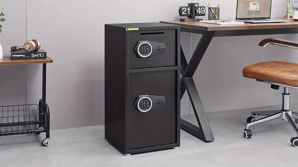 Kavey 6. 0 Cubic Foot Extra Large Home Safe Box Fireproof, Digital Home Security Safe Box with Deposit Slot & Metal Storage Box, Soft Lining Money Safe with Backlit Keypad & Dual Alarm for Home Office
