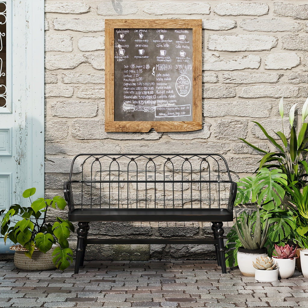 Entryway Bench, Spindle Back Wooden Dinning Bench, Farmhouse Foyer Bench for Entryway, Living Room, Dinning Room, Mudroom, HLR