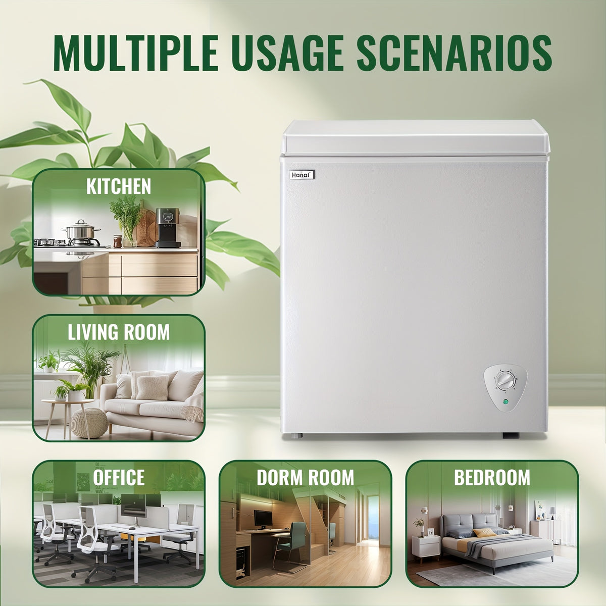 3.5/5.0 Cu. Ft Chest Freezer With Removable Storage Basket, Deep Freezer With 7 Adjustable Temperature Controls, Top Open Door Freezer Upright For Apartment Home