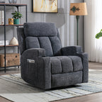 Manual Recliner Chair with Massage And Heat Ergonomic Overstuffed Breathable Fabric Reclining Chair with 2 Side Pockets, 2 Cup Holders, Remote Control, for Game & Recreation Room Furniture