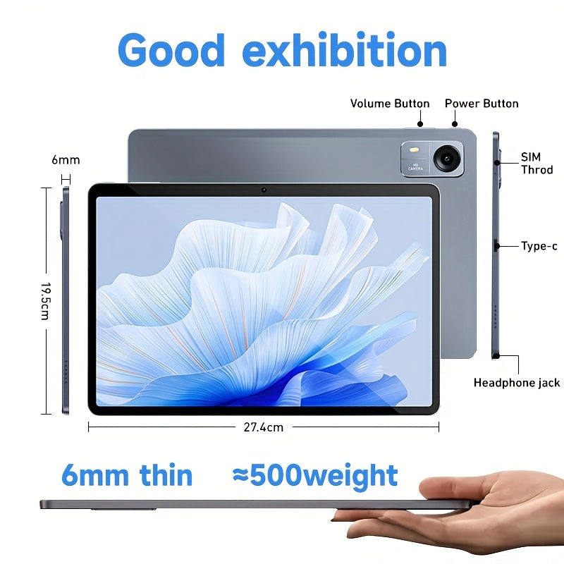 Android 14 Tablet with 4G LTE, Dual SIM Card Support for Calls, 12GB ROM, 128GB RAM, 1TB Expandable Storage Via Micro SD Card, Octa-Core T606 Chip, Entertainment, Office, and Gaming Tablet, 5G WiFi, 10.1-inch Incell Display, 0.1s Face Recognition.