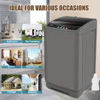 Portable Washing Machine 17.8Lbs/15.6Lbs Large Capacity, Full Automatic Washing Machine with 10 Programs And 8 Water Levels Selections, LED Display, Low Noise, Small Washing Machine for Apartment, Home, Dorms, Apartment Laundry, Compact Laundry Solution,