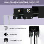 56-60" W X 72" H Double Sliding Shower Door - 1/4" (6Mm) ANSI/SGCC Tempered Glass | Matte Black/Brushed Nickel Aluminum Frame And Stainless Steel Handles