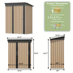 GUNJI Heavy-Duty 10X14 FT & 5X3 FT Metal Garden Shed With Double Hinged Large DoorSecure Tool Sheds & Backyard Organization For Outdoor Storage Solutions, Patio Storage, Garbage Can, Chicken Coop