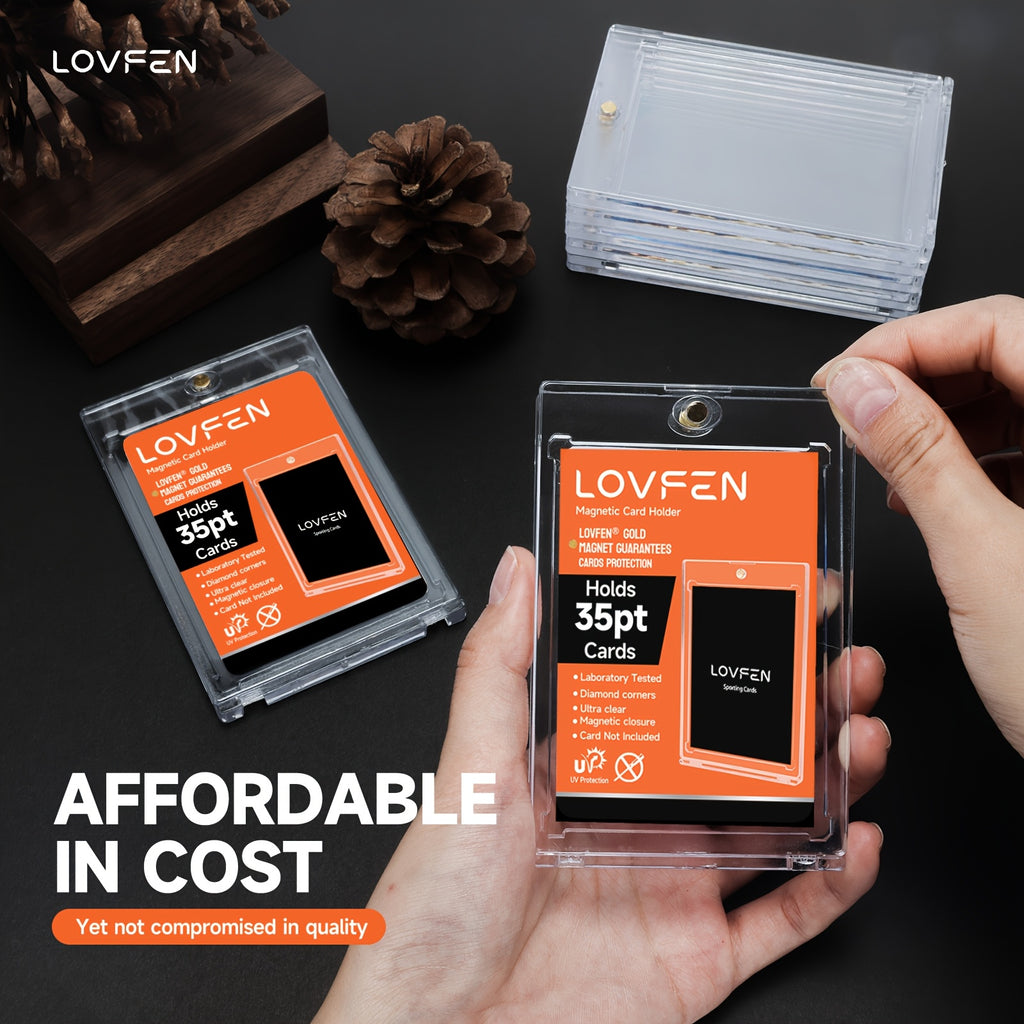 LOVFEN 400Ct Thick Version Magnetic Card Holder 35Pt Magnetic Card Holders for Trading Cards Card Display Case Holders Protectors Sleeves Hard Plastic Cover for Sports Game Cards, Easter Gift