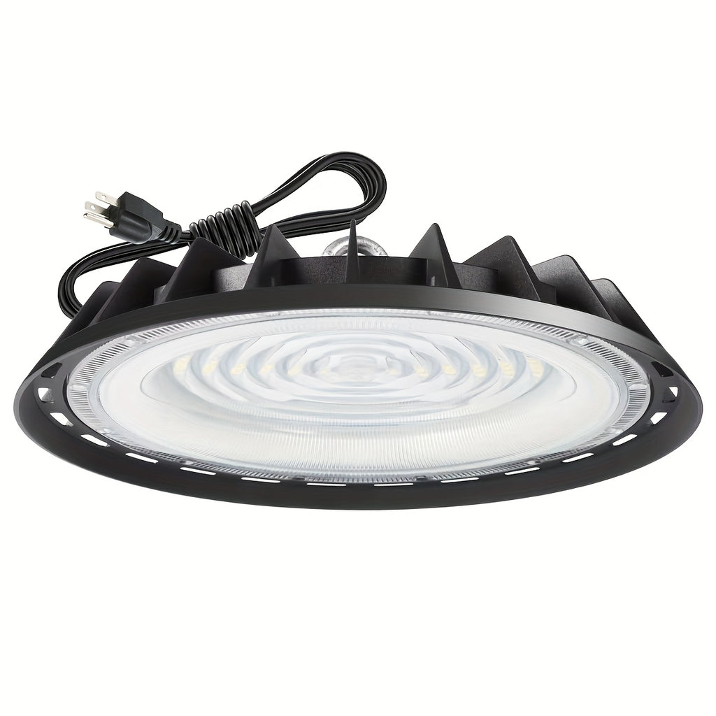 6pcs 500W UFO LED High Bay Light Fixture, 90-277V, High Bay LED Shop Lights, Cold White 6000K with 4ft US Plug, IP65 Commercial Bay Lighting for Warehouse Factory Barn Shop
