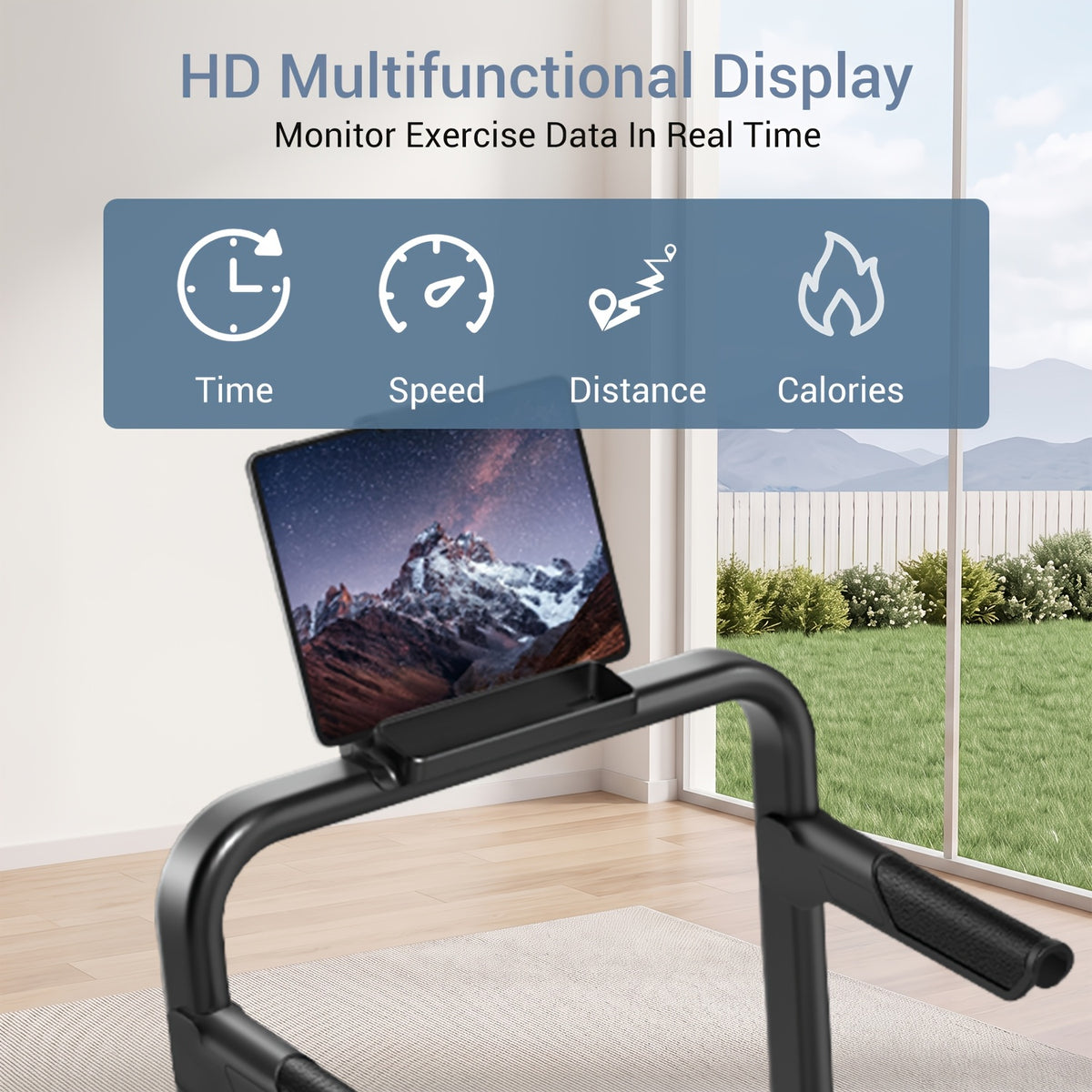Compact Foldable Treadmill for Home And Office, Featuring 16% Incline, 2.5HP Silent 45dB Motor, 300Lbs Capacity, Adjustable Speed 0.6 to 6.2 MPH, Nonslip Handle Bars, Six Layer Cushioning Running Belt, LED Display