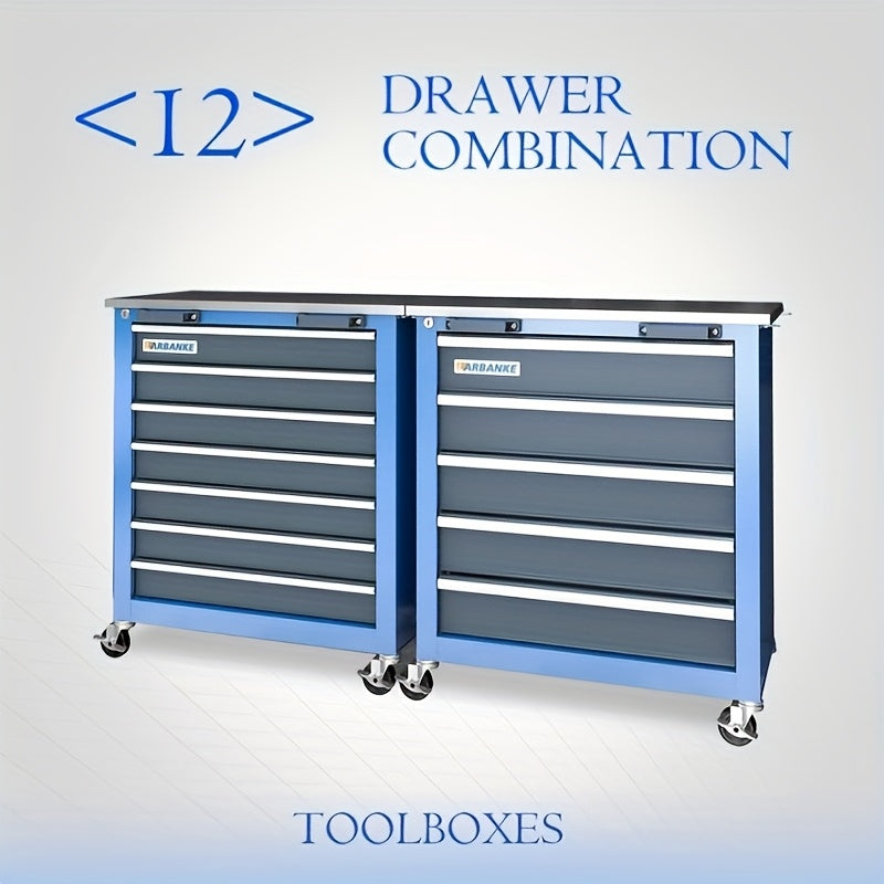 5-Drawer/7-Drawer/12-drawers Rolling Tool Chest, Combination Cabinet, Tool Cabinet with Wheels & Connecting Buckles - Easy Storage for Garage, Workshop, Studio