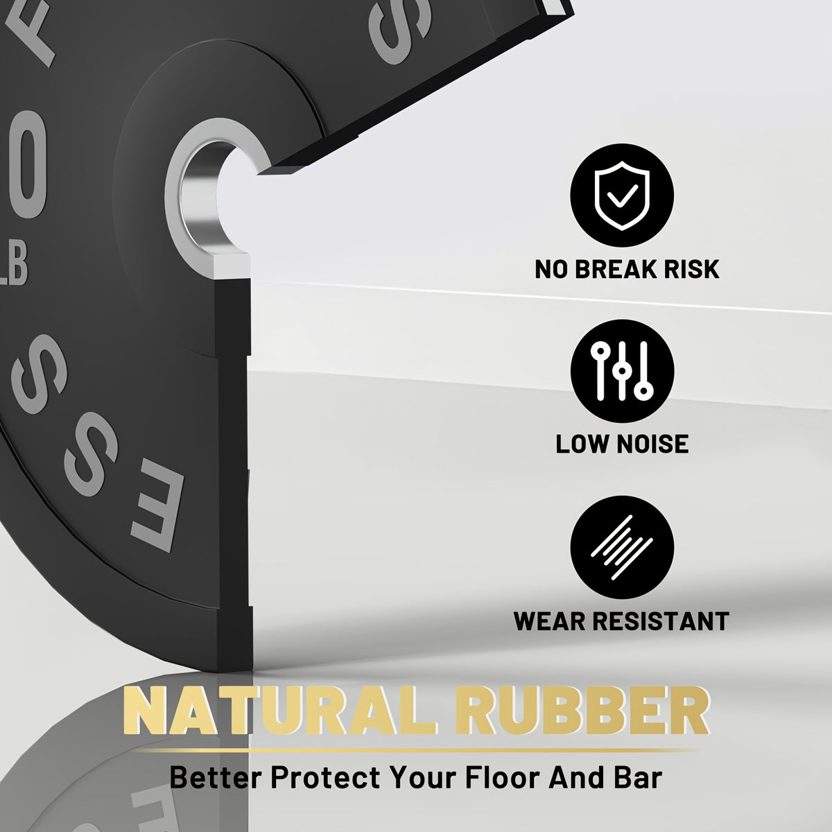 Black Bumper Plates Pro Rubber Weight Plates with Colored Rim, Low Bounce Strength Training Plate for Home & Gym(70-400 Lbs), Barbell Weight Plates for Weight Lifting